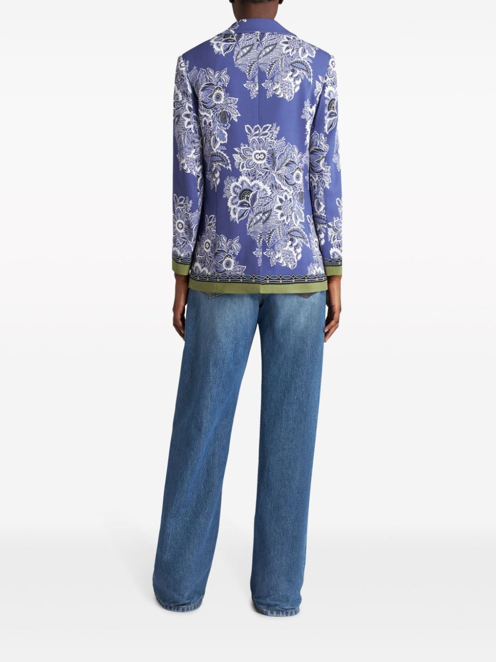 Shop Etro Floral-print Single-breasted Blazer In Purple