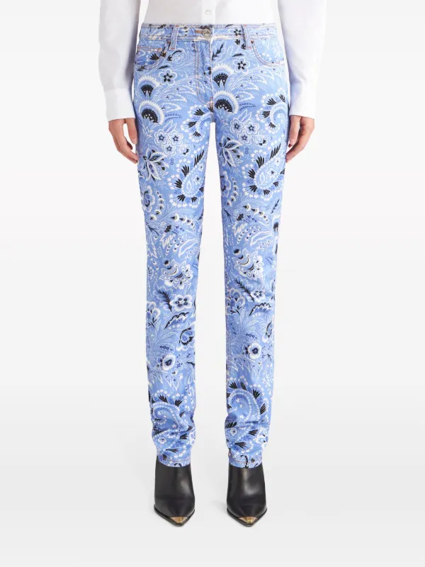 ETRO bandana-print Skinny Jeans | Blue | FARFETCH