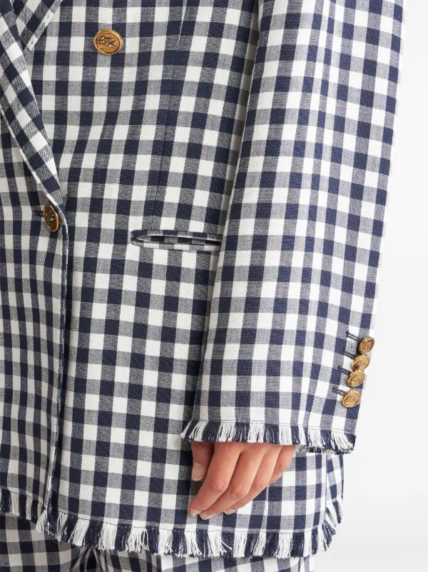 ETRO チェック ダブルジャケット | ブルー | FARFETCH JP