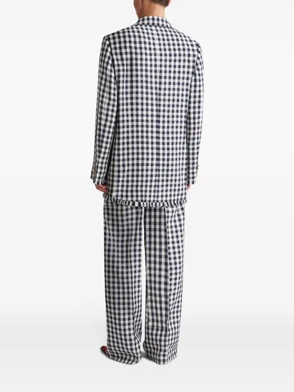 ETRO チェック ダブルジャケット | ブルー | FARFETCH JP