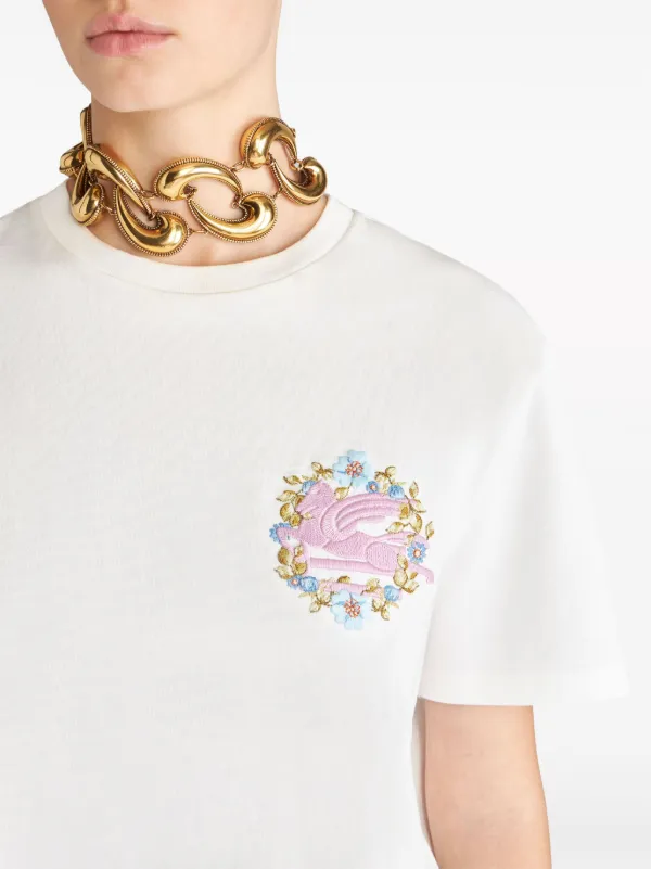Tシャツ・カットソー ETRO SS24 PEGASUS SHIRT (MRIB0002_99TR314S8454) Etro Pegasus motif t-shirt - Black - Women | WRJB0007AC036N0000