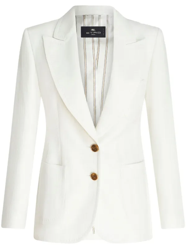 Etro Slub Fabric Jacket in White