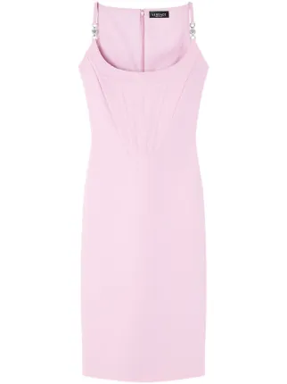 【送料&関税込】Versace Rolled Midi Dress Safety Pin Knit Slip Midi Dress | VERSACE US
