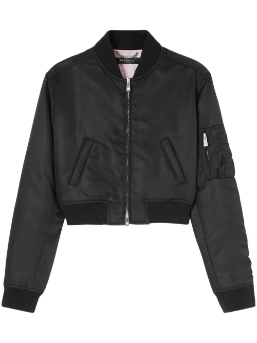Veste bomber crop à design matelassée - Versace - Modalova