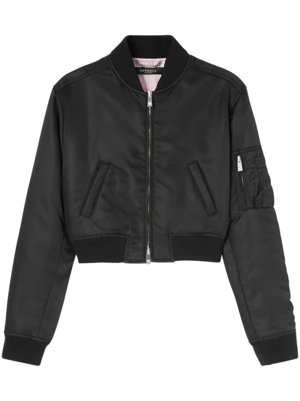 Versace★素敵!取り外し可能フードクロップドパデッドジャケット Versace クロップド パデッドジャケット | ブラック | FARFETCH JP