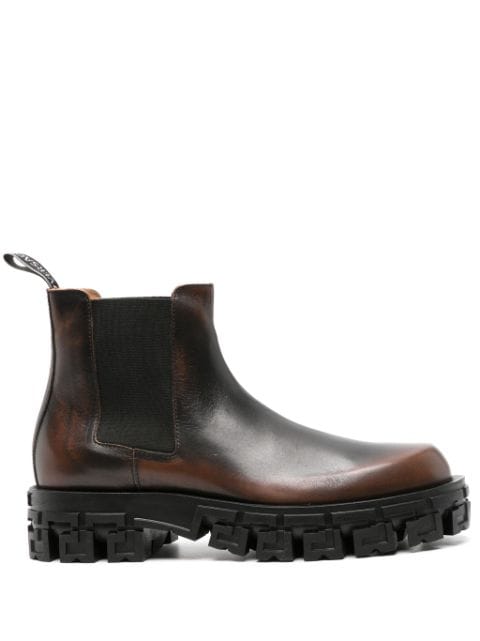 Versace Greca Portico leather Chelsea boots