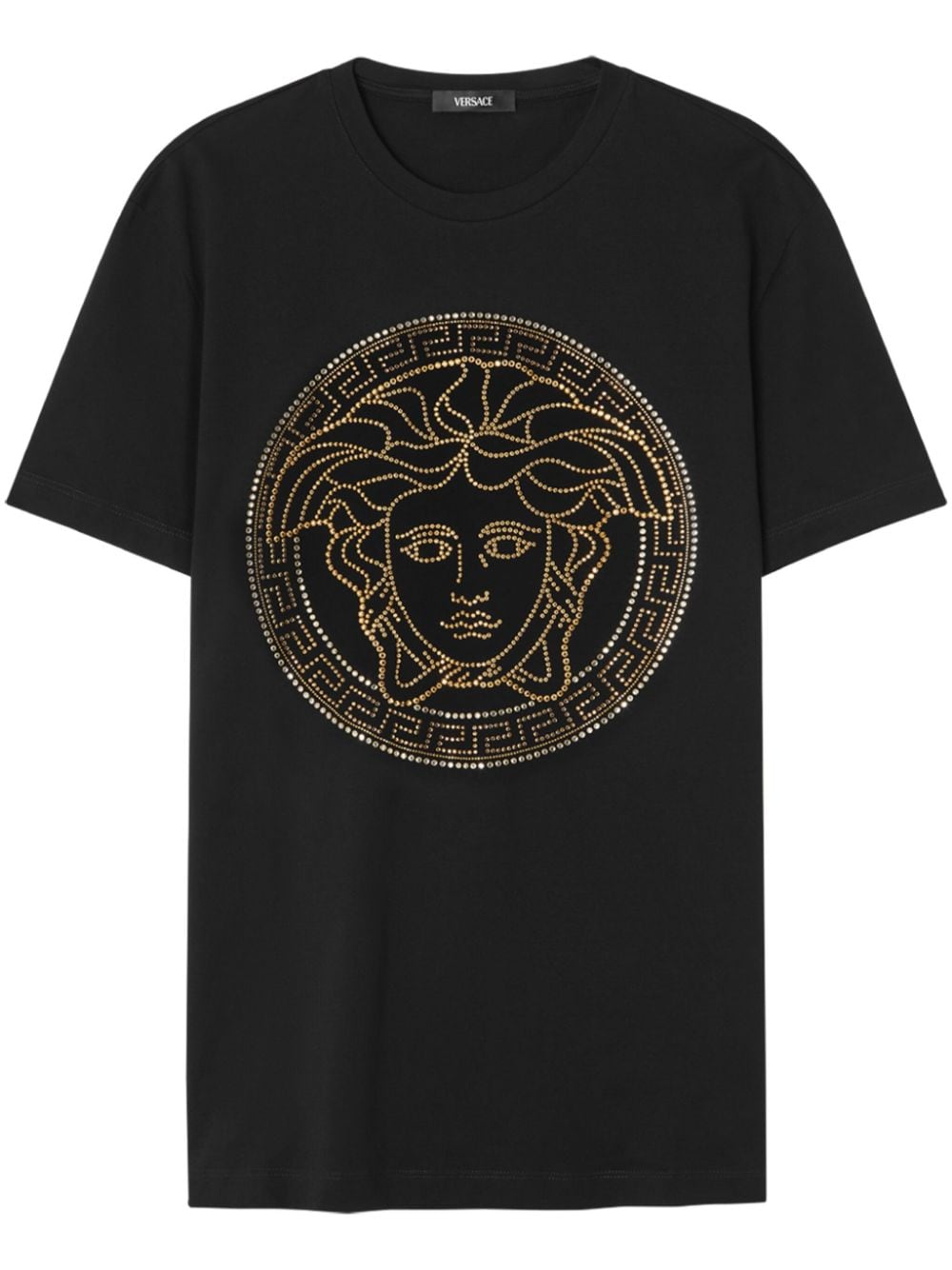 Shop Versace Medusa Head Cotton T-shirt In Black