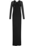 Versace Barocco-lace trim silk gown dress - Black