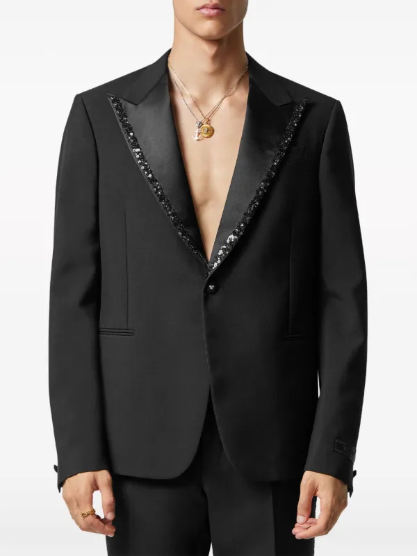 VERSACE★single breasted blazer Medusa Biggie Single-Breasted Blazer Black | VERSACE US