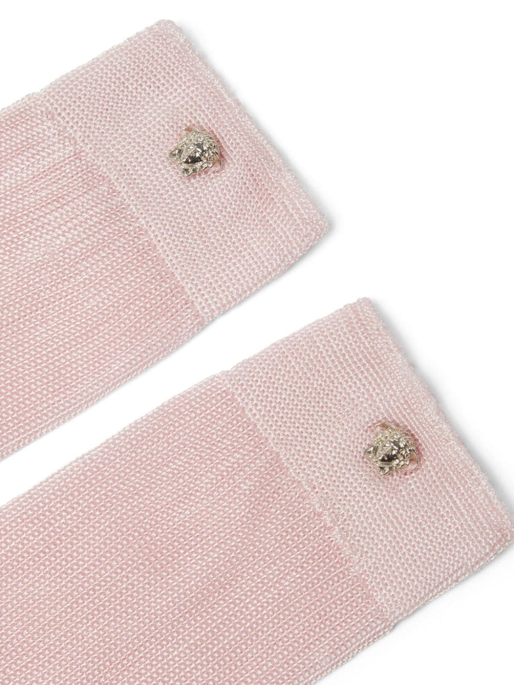 Shop Versace Medusa-plaque Knitted Socks In Pink