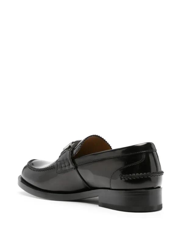 Versace Greca Patent Leather Loafers | Black | FARFETCH