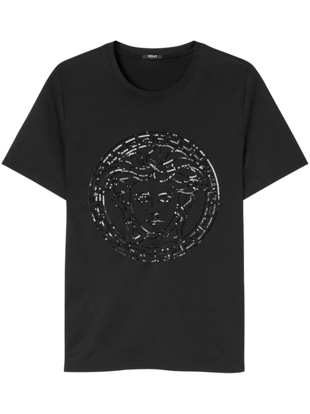 Versace Medusa Head Cotton T-shirt In Schwarz