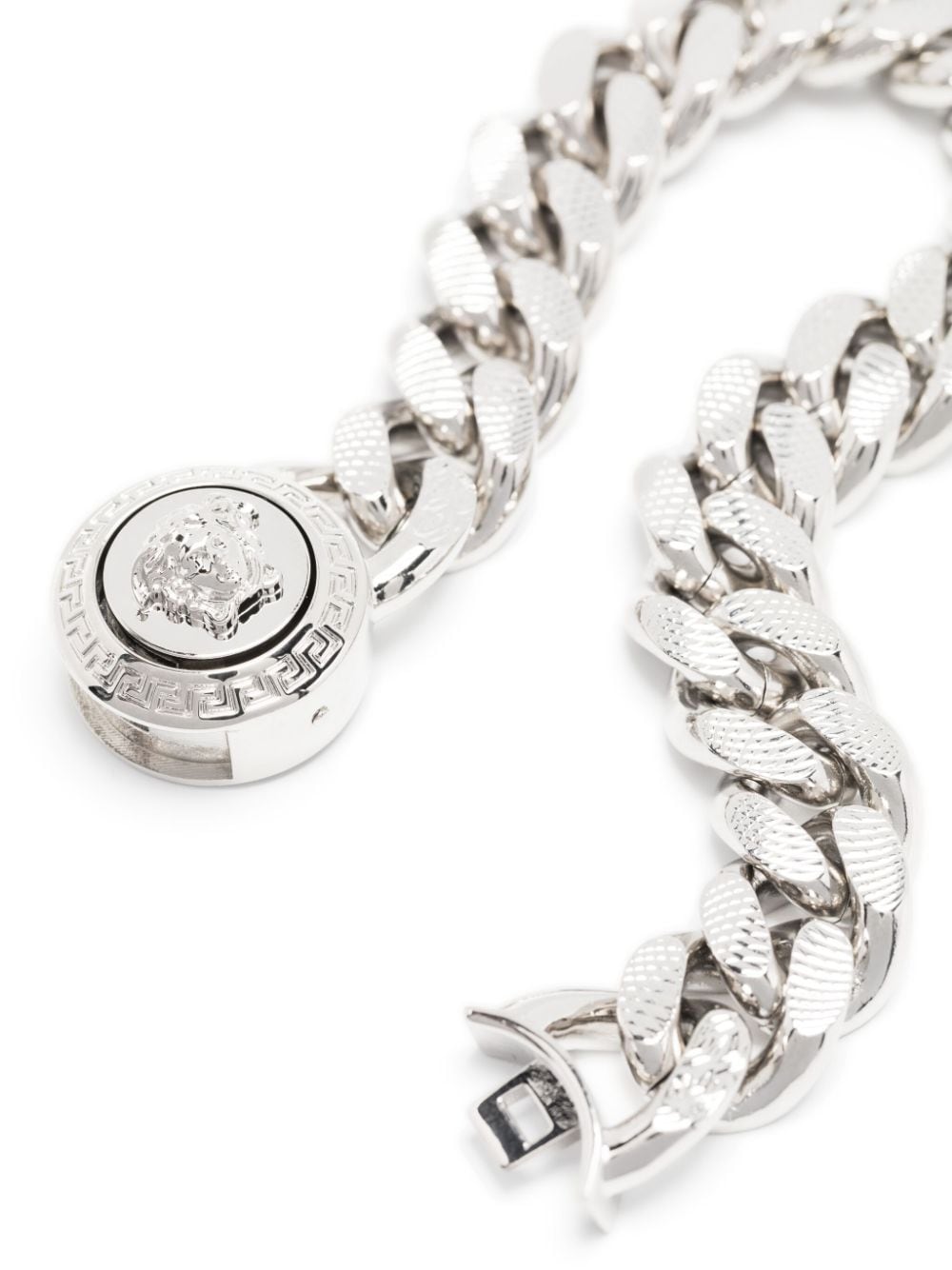 Shop Versace Medusa Chain Bracelet In Silver