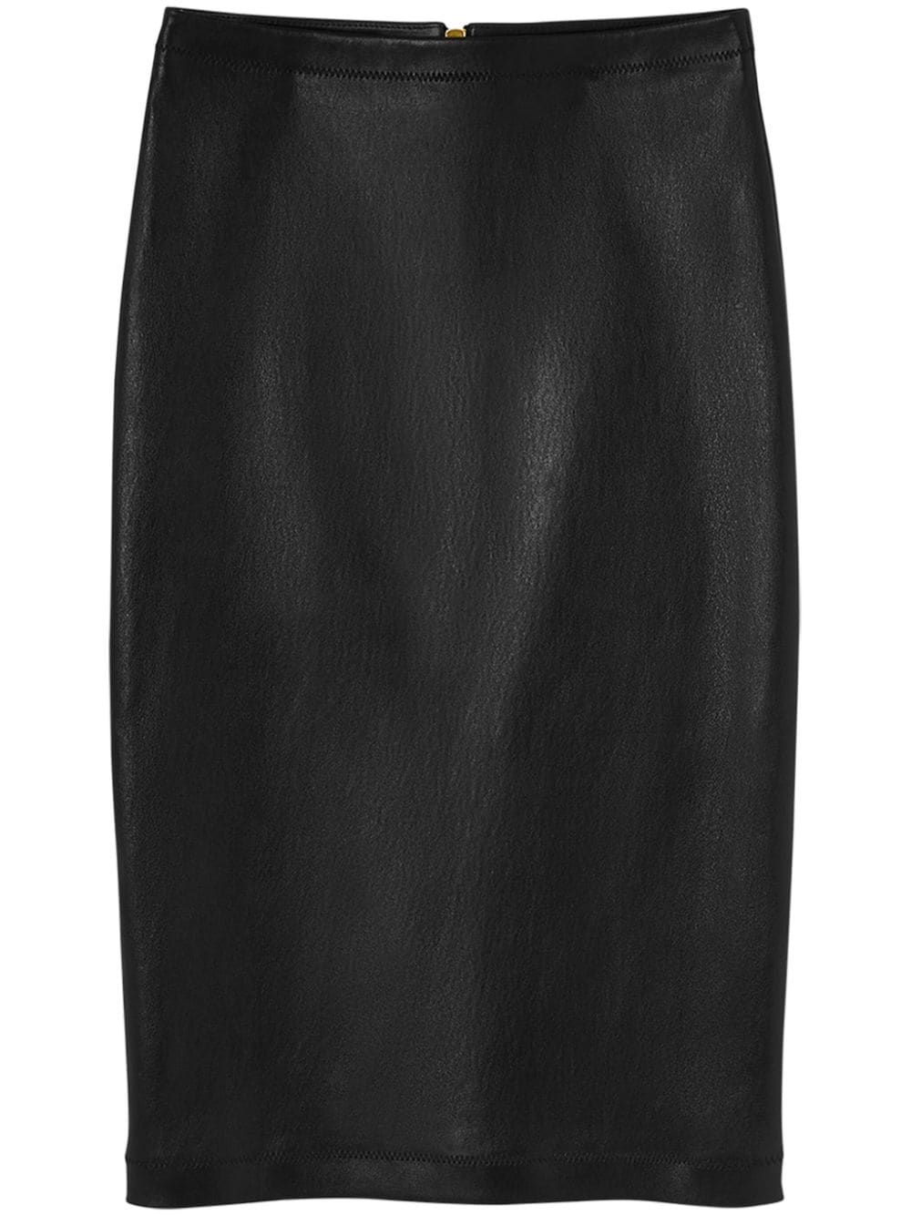 Versace Leather Midi Skirt In Black