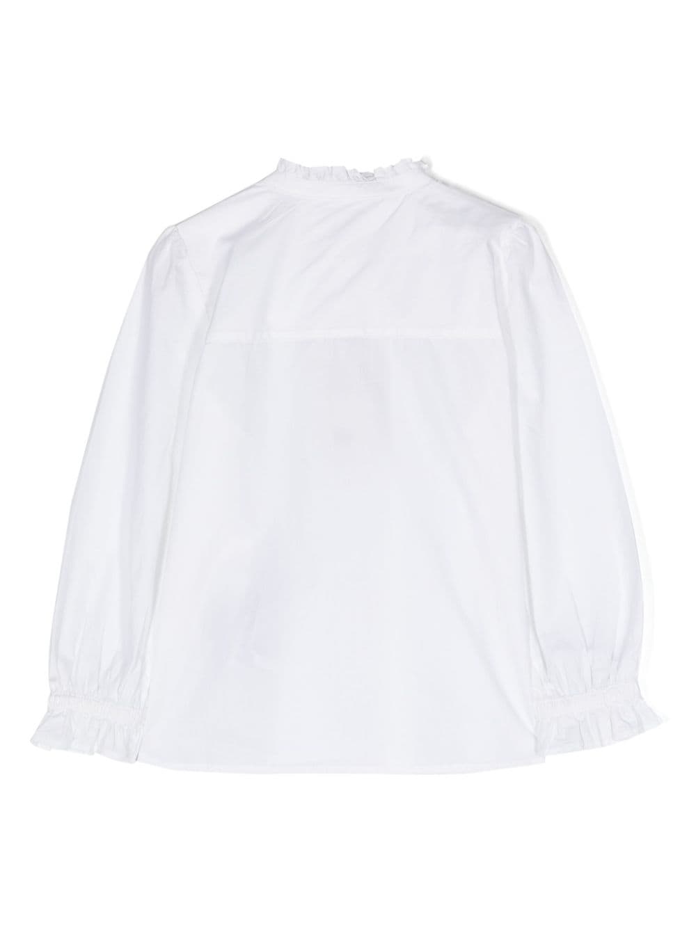 Tommy Hilfiger Junior Essential ruffled cotton shirt - Wit