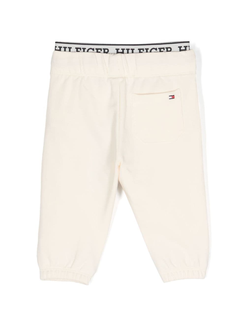 Shop Tommy Hilfiger Junior Embroidered-logo Track Pants In Neutrals