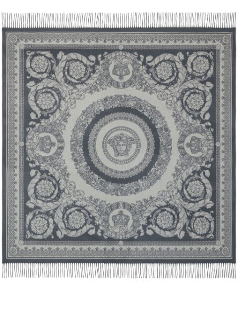 Versace Crete de Fleur-pattern fringed blanket Men