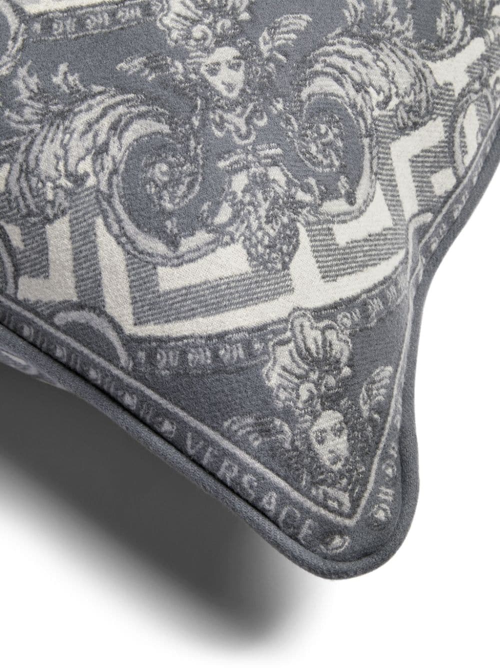 Shop Versace La Coupe Des Dieux Wool-blend Cushion In Grey