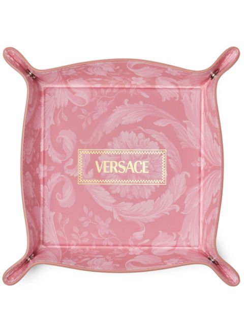 Versace Barocco-print leather tray Men