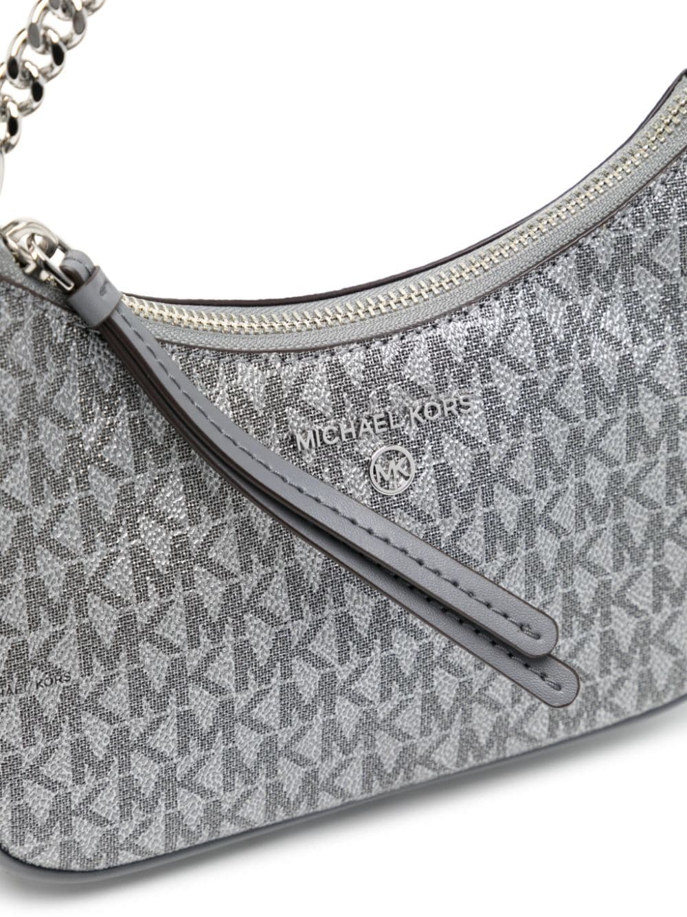 Shop Michael Kors Jet Set Logo-plaque Shoulder Bag In Grey