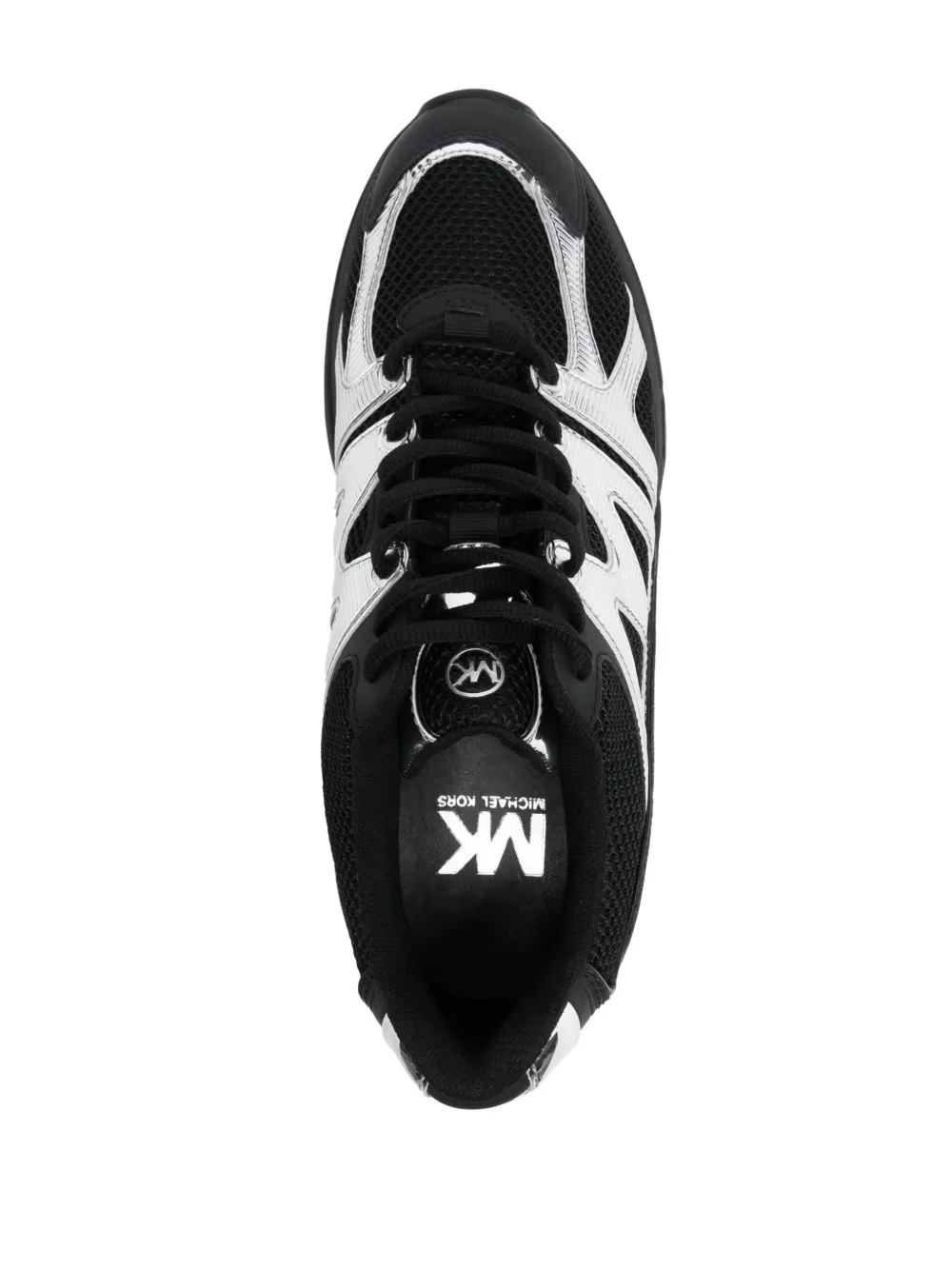 Michael Kors Kit Extreme Mesh And Metallic Trainer In Black