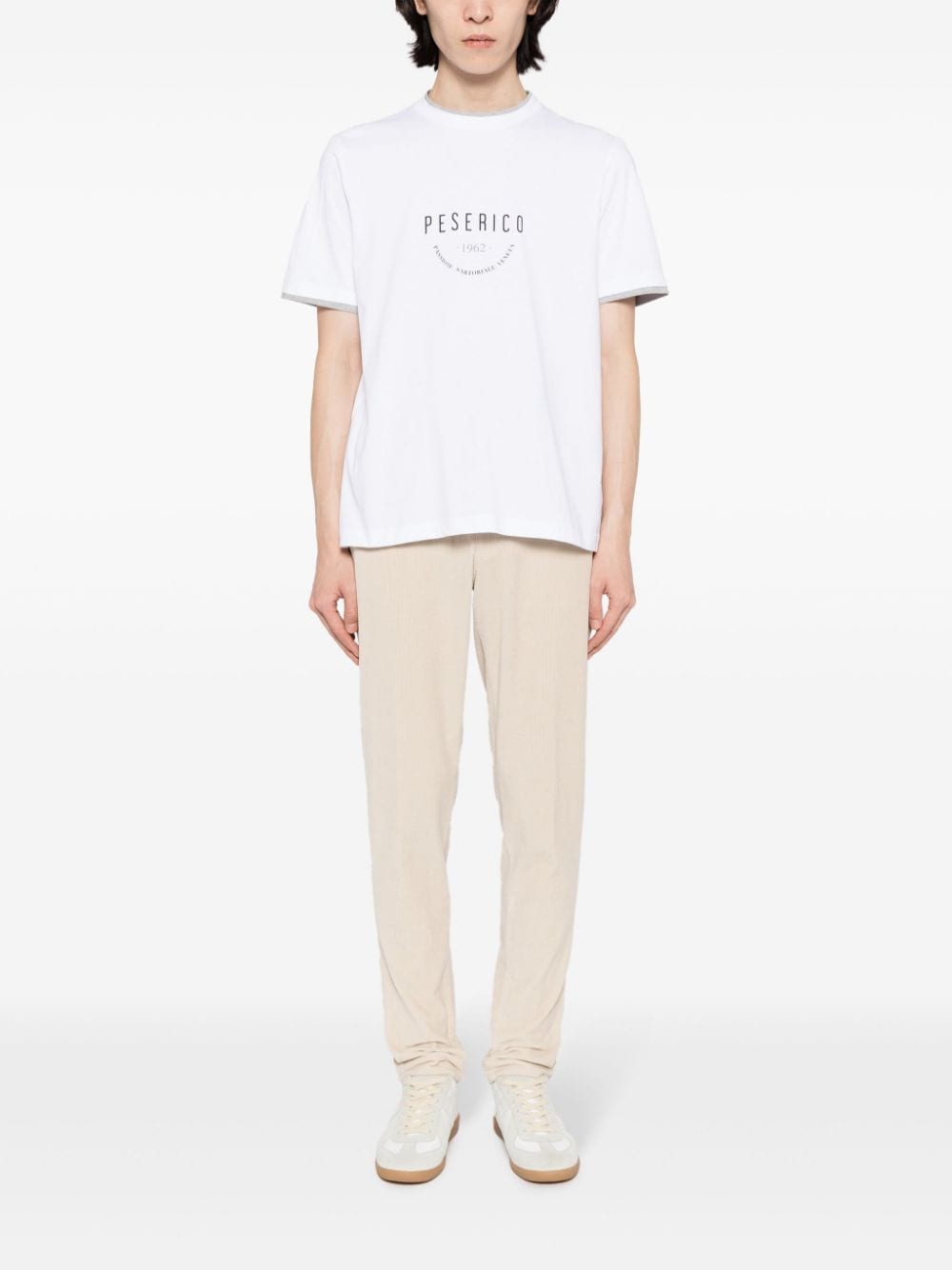 Shop Peserico Logo-print Cotton T-shirt In White