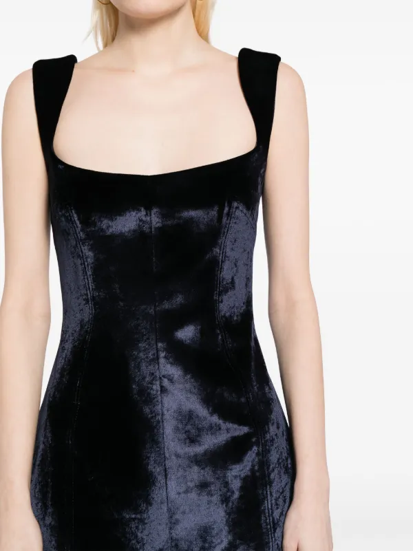 Galvan Spire Velvet Mini Dress Blue FARFETCH CA