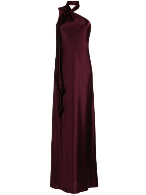 Galvan London Ushuaia one-shoulder satin gown