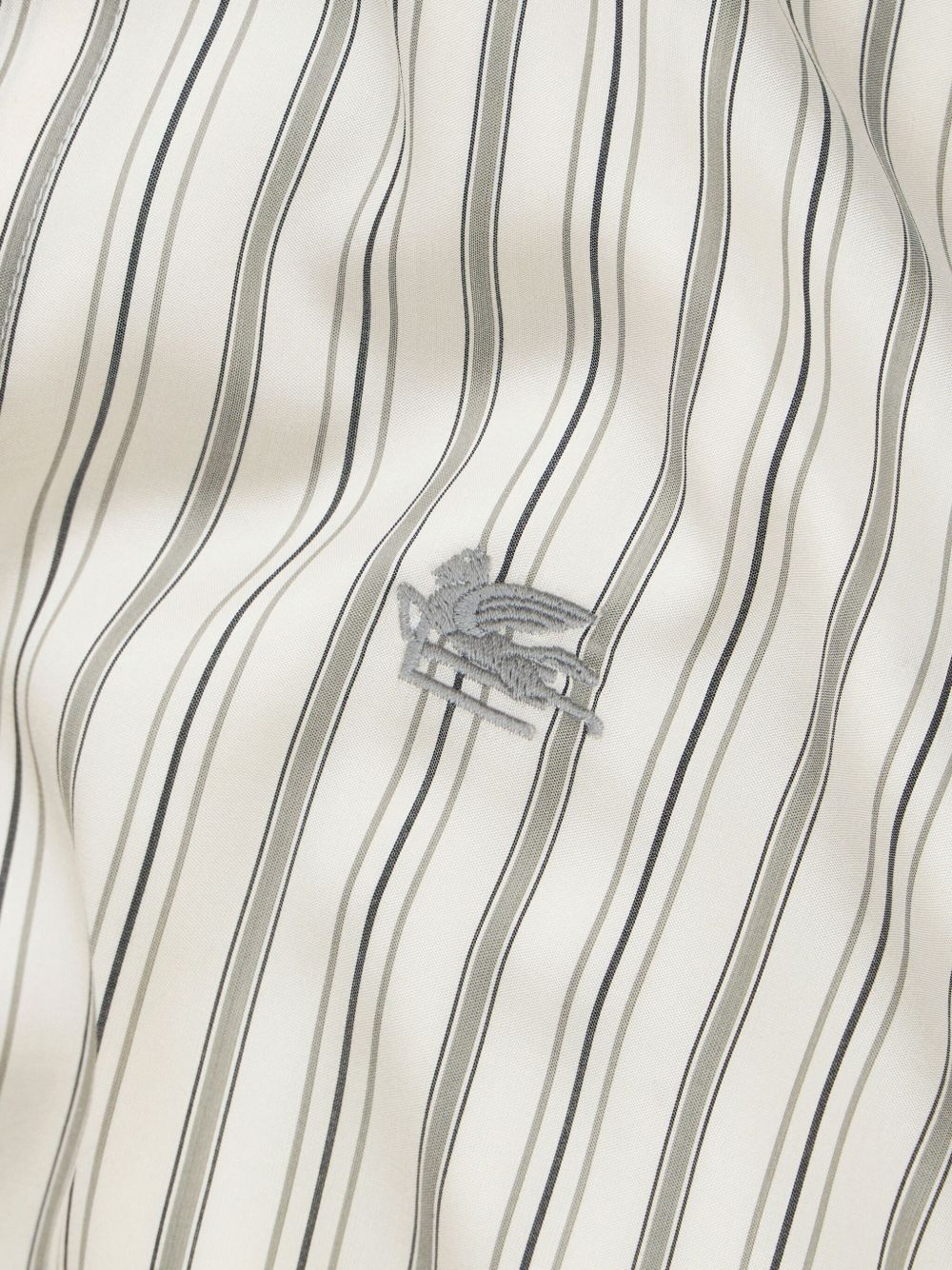 Cheap ETRO Pegaso-embroidered striped silk shirt Women