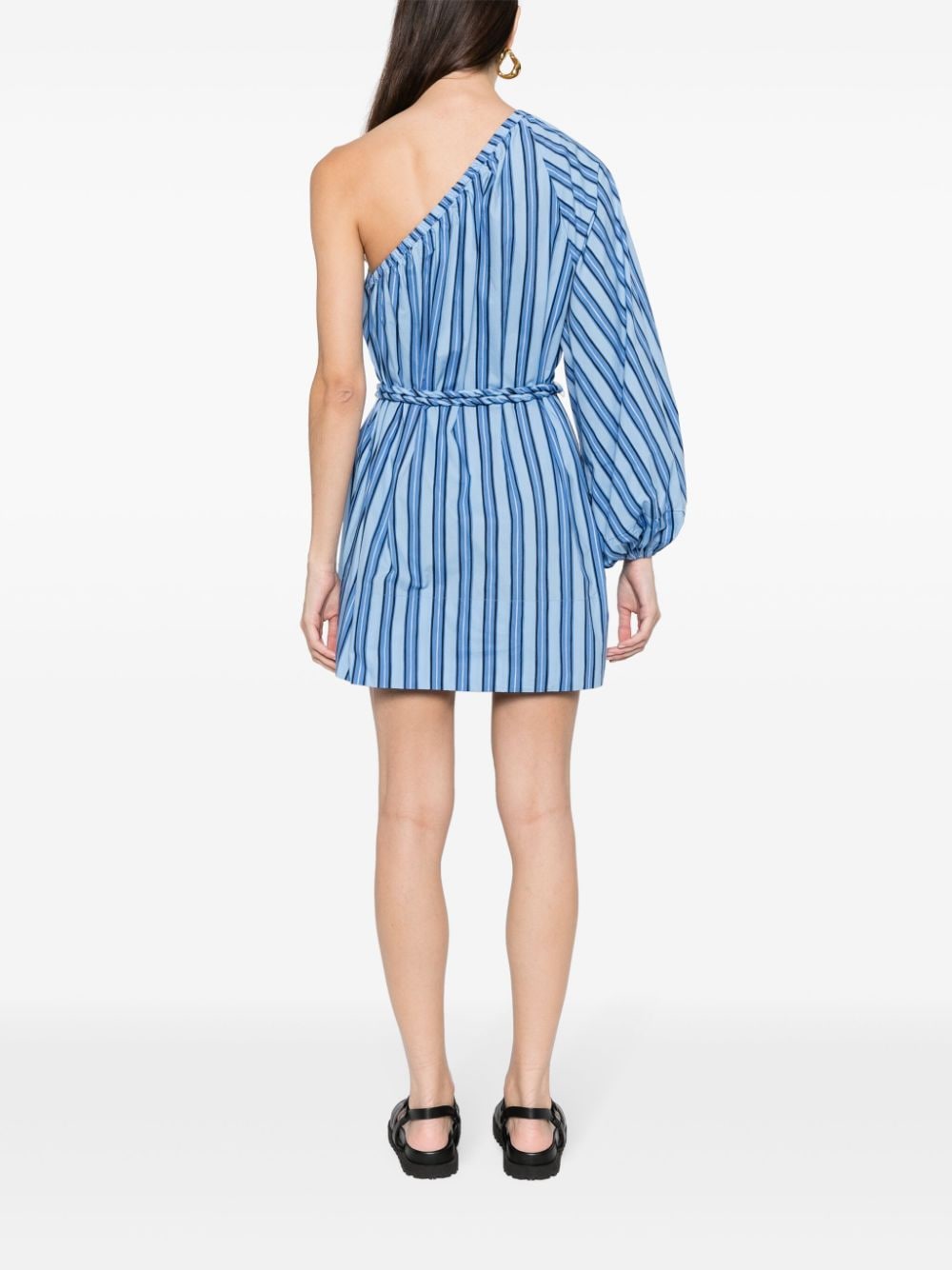 Shop Faithfull The Brand Calia Striped Minidress In Blue