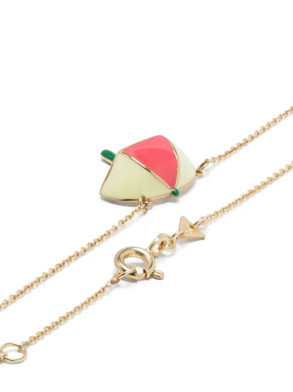 送料関税込☆【ALIITA】9kt yellow gold necklace with enamel Aliita 9kt Yellow Gold Enamel Pendant Necklace | Gold