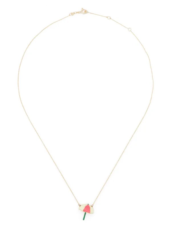 送料関税込☆【ALIITA】9kt yellow gold necklace with enamel Aliita 9kt Yellow Gold Enamel Pendant Necklace | Gold
