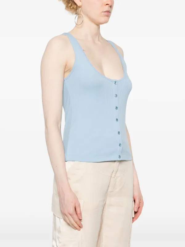 PINKO logo-embroidered Ribbed Top - Farfetch