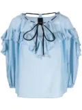 PINKO tied-neck ruffled blouse - Blue