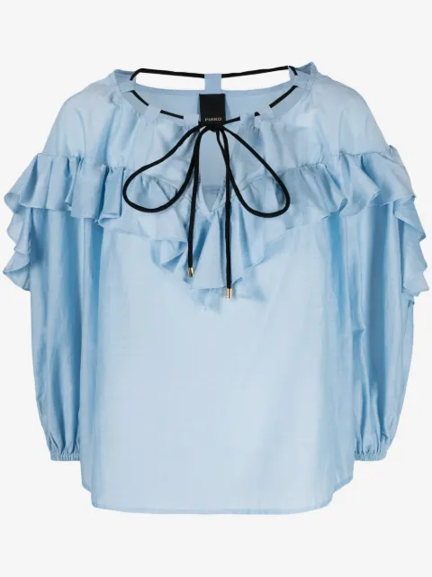 PINKO tied-neck ruffled blouse