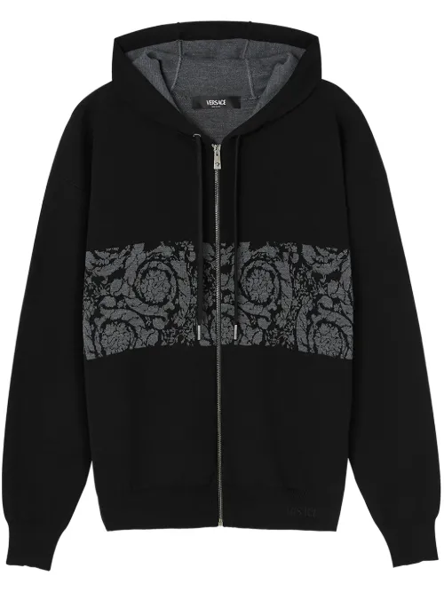 Hoodie zippé à motif Barocco - Versace - Modalova