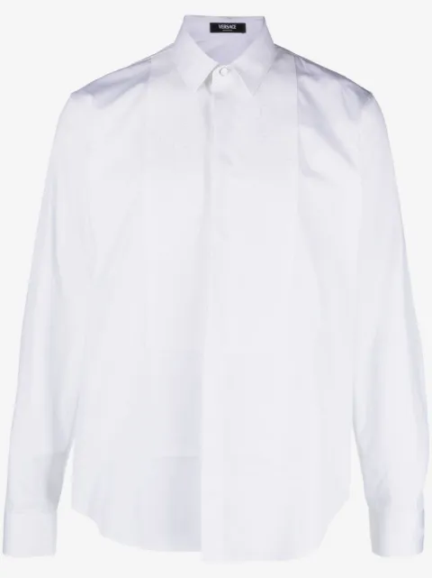 Versace embroidered cotton-poplin evening shirt