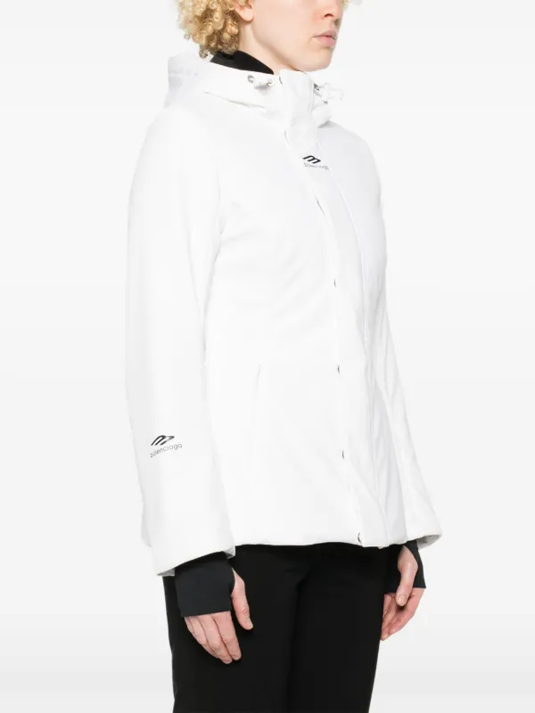 Balenciaga 3B Sports Icon Hourglass Ski Jacket | White | FARFETCH ID