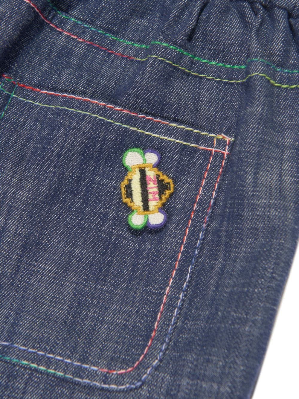Shop Zimmermann Decorative-stitching Denim Shorts In Blue