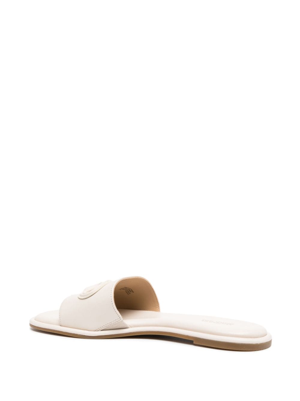 Shop Michael Kors Saylor Logo-plaque Leather Sandals In White