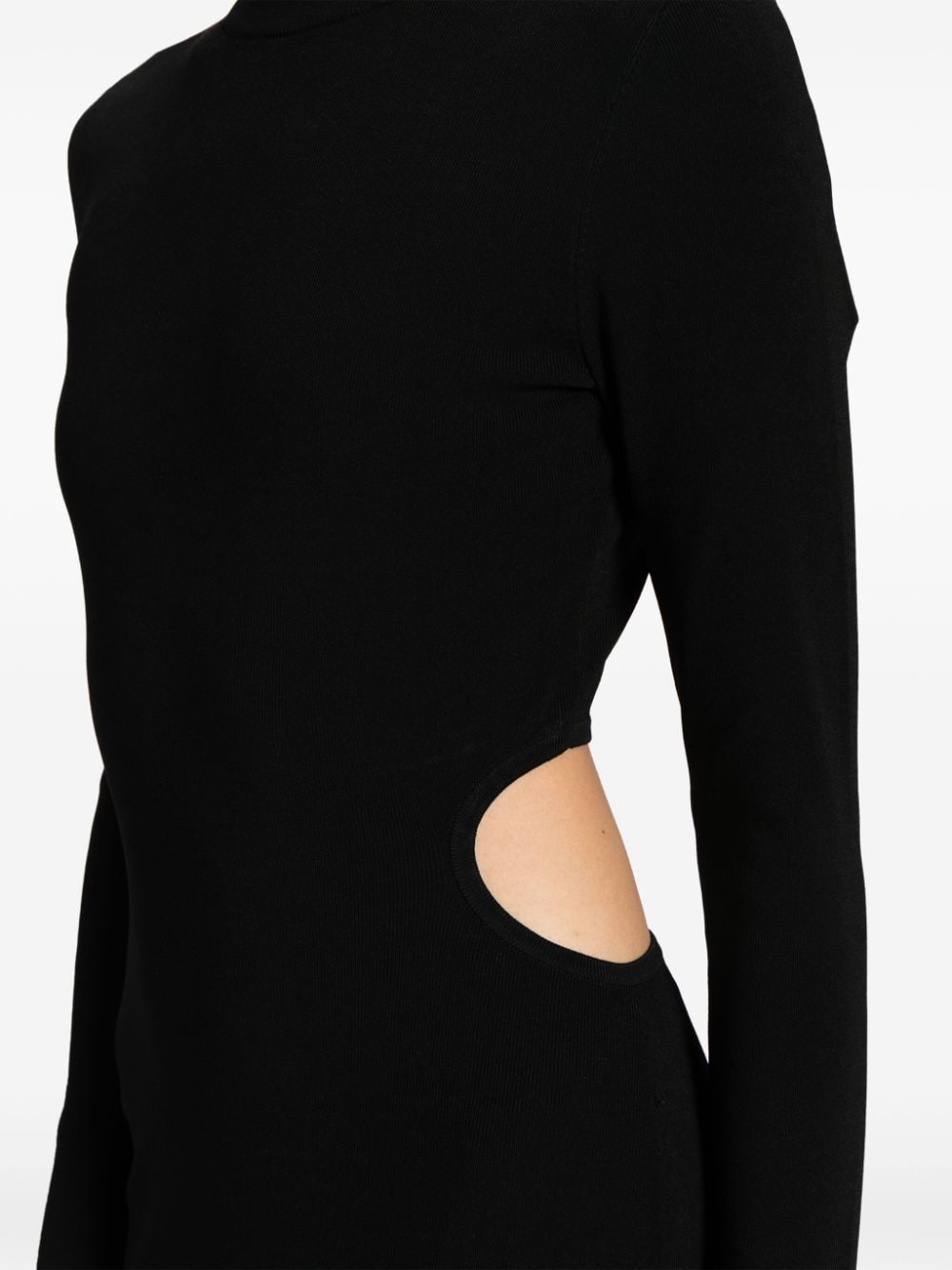 Shop Michael Kors Cutout Jersey Midi Dress In Black