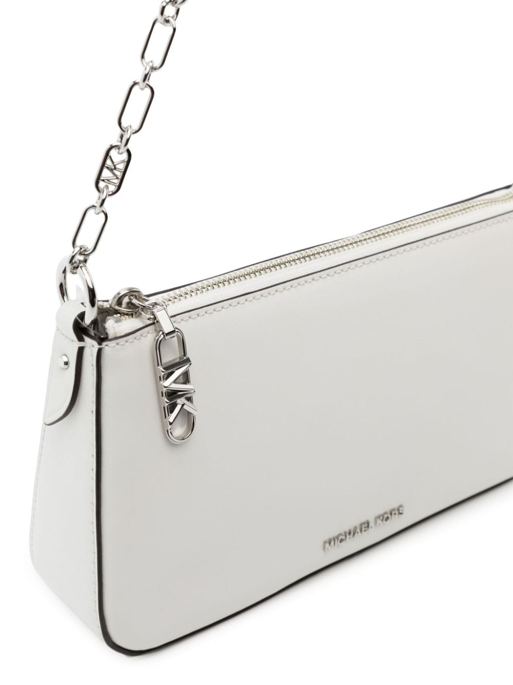 Shop Michael Kors Medium Empire Logo-lettering Shoulder Bag In White