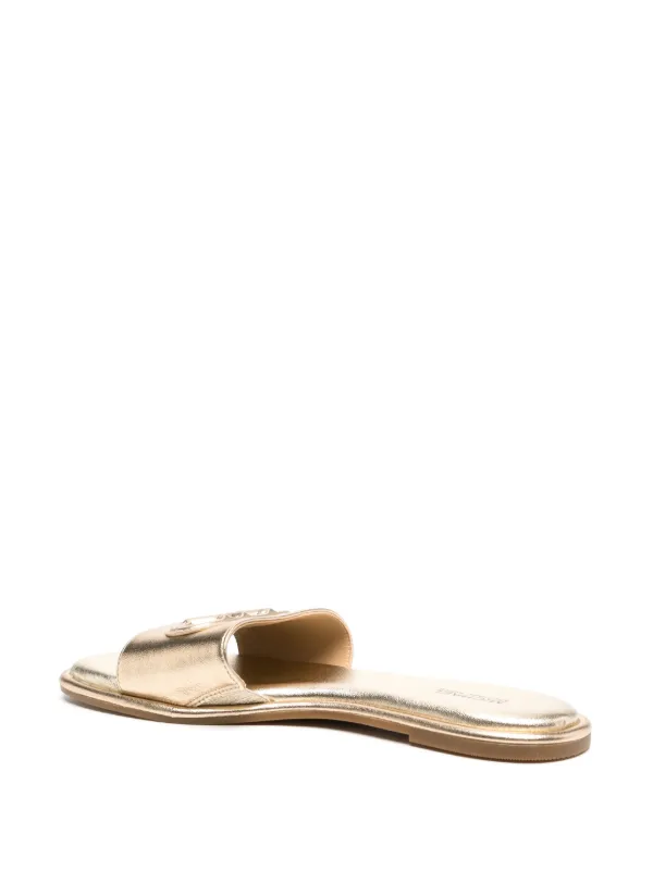 Michael kors metallic hot sale flip flops