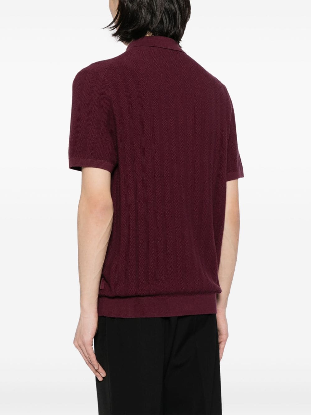 Shop Michael Kors Short-sleeve Fine-knit Shirt In Red
