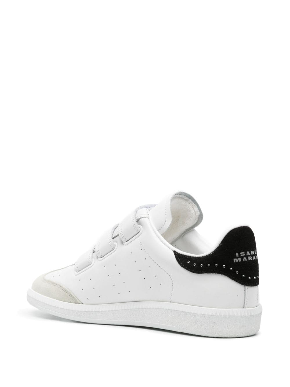 Shop Isabel Marant Beth Crystal-embellished Leather Sneakers In White