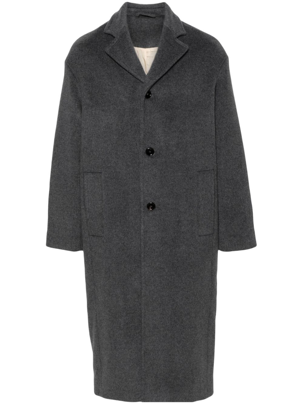 Shop Séfr Notched-lapels Single-breasted Coat In Grey