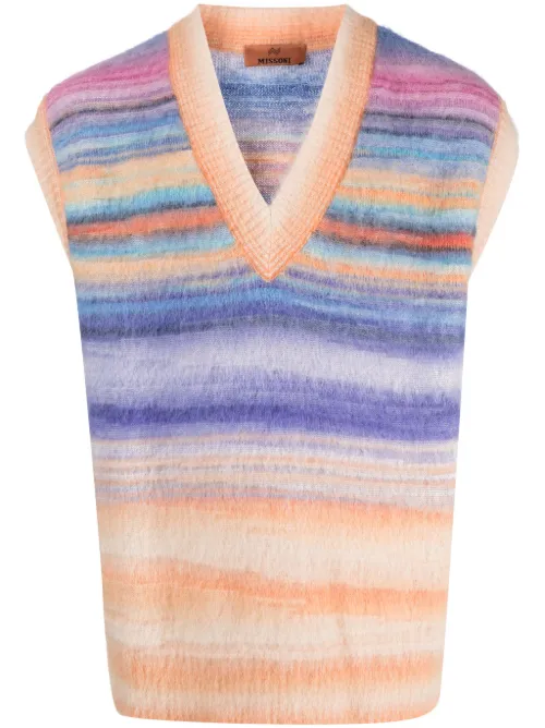 Gilet rayé à col v - Missoni - Modalova
