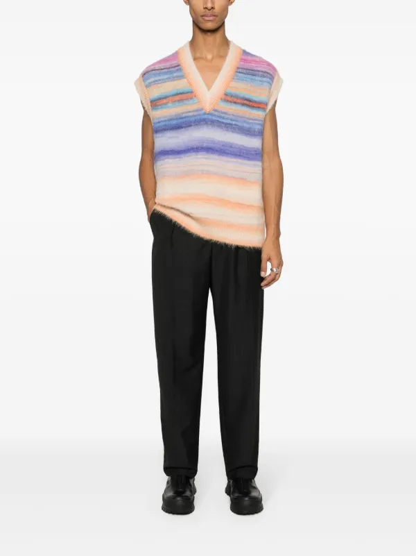 MISSONI - ミッソーニ シェブロンストライプ柄 ベスト ノースリーブ ニット 51 オレンジ Missoni ストライプ ベスト | オレンジ | FARFETCH JP