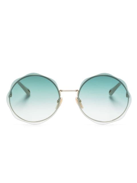 Chloé Eyewear نظارة شمس 'أونوريه' بإطار مستدير وأطراف مموجة