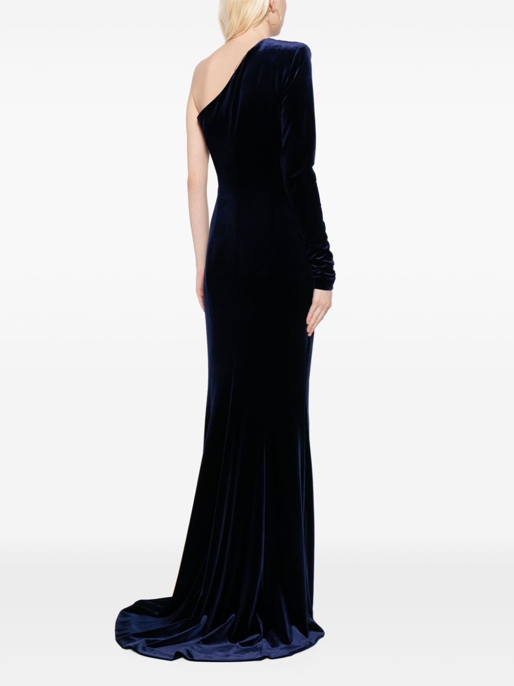 Shop Galvan Rosie Velvet Gown In Blue